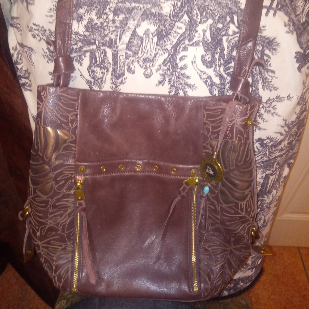 Fine brown leather hobo purse from THE Sak